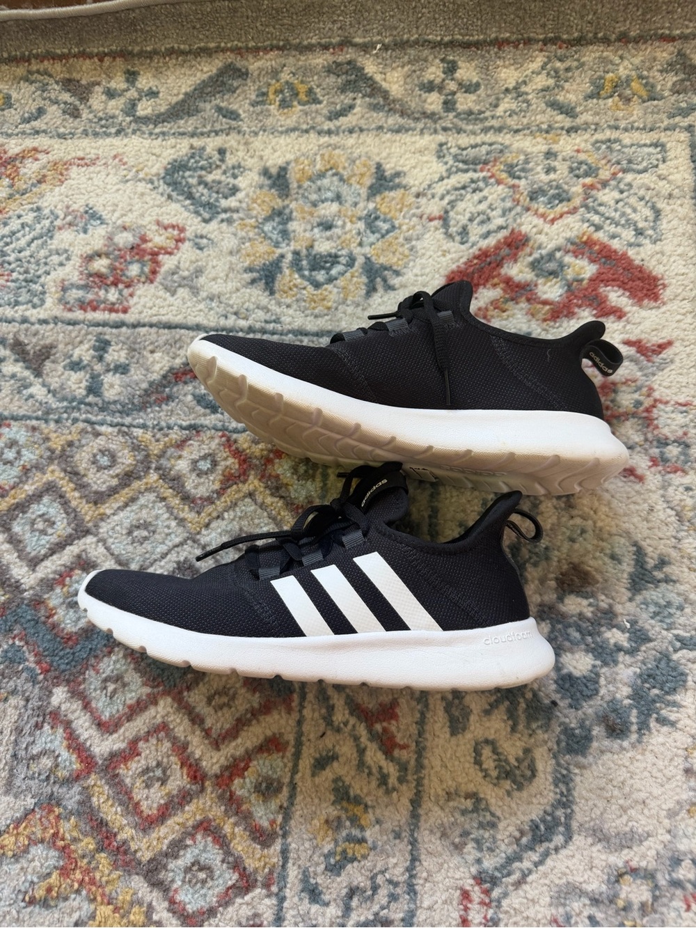 adidas Black and White Cloudfoam Lightweight Sneakers